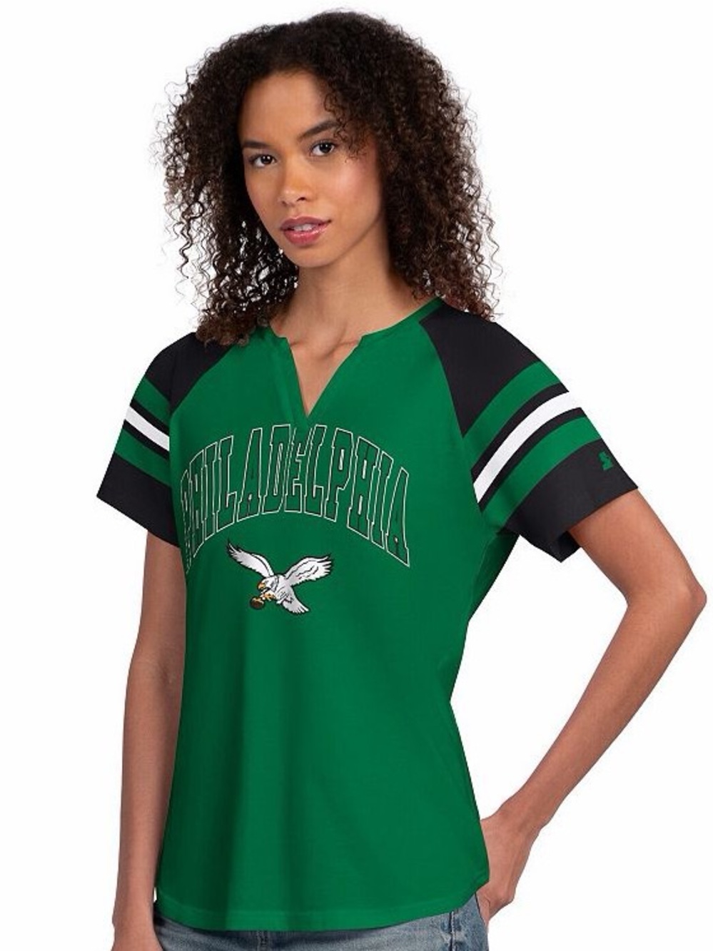 Starter | Philadelphia Eagles NFL Women’s Green Black Short Sleeve Football Tee